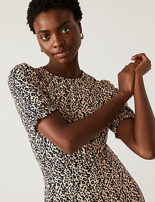 Jersey Printed Mini Skater Dress