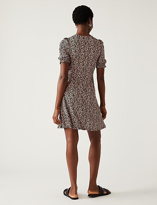 Jersey Printed Mini Skater Dress