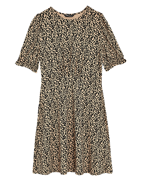 Jersey Printed Mini Skater Dress