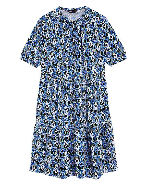 Printed Knee Length Shirt Dress