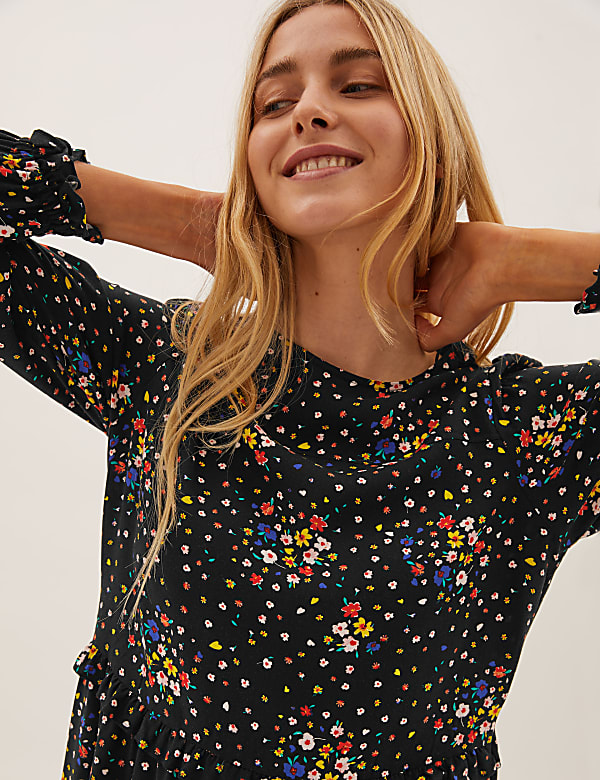 Floral Mini Tiered Dress
