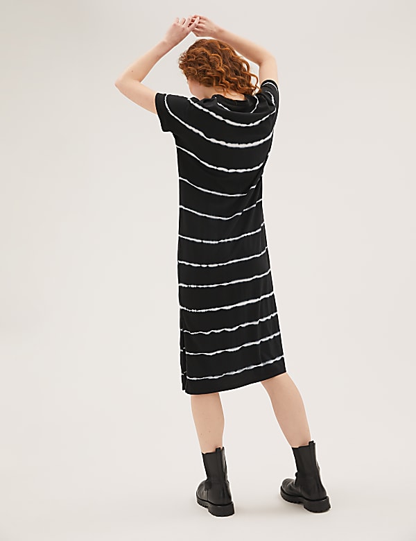Pure Cotton Tie Dye Midi T-Shirt Dress