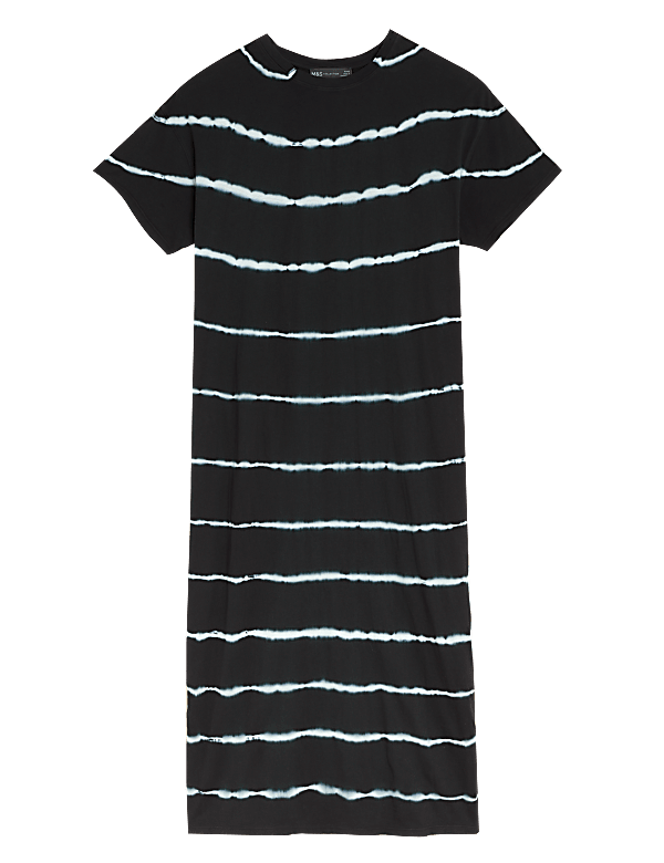 Pure Cotton Tie Dye Midi T-Shirt Dress