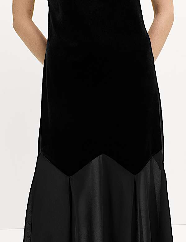 Sheer Square Neck Midaxi Slip Dress - IS