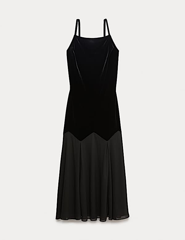 Sheer Square Neck Midaxi Slip Dress - IS