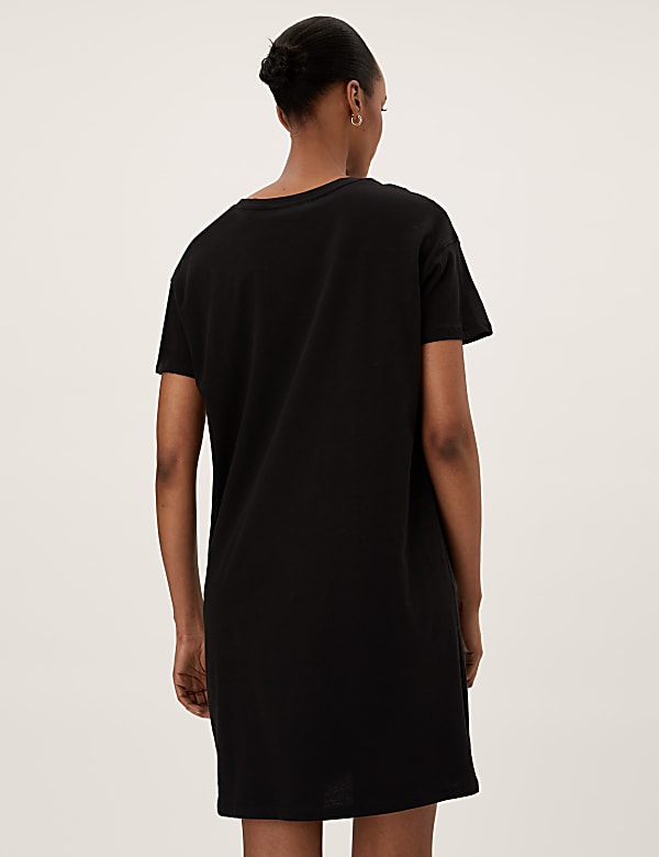 Buy Pure Cotton Knee Length T Shirt Dress at Marks Spencer