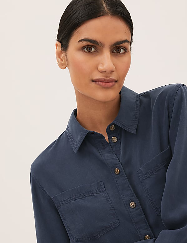 Pure Tencel™ Belted Midi Shirt Dress