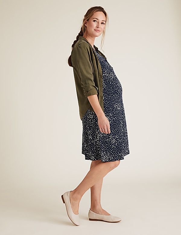 Maternity Jersey Polka Dot Skater Dress