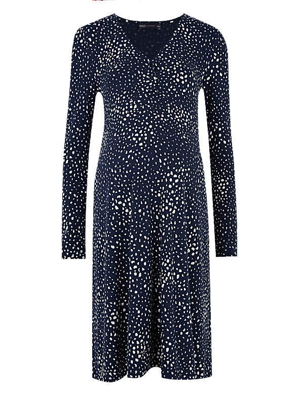 Maternity Jersey Polka Dot Skater Dress