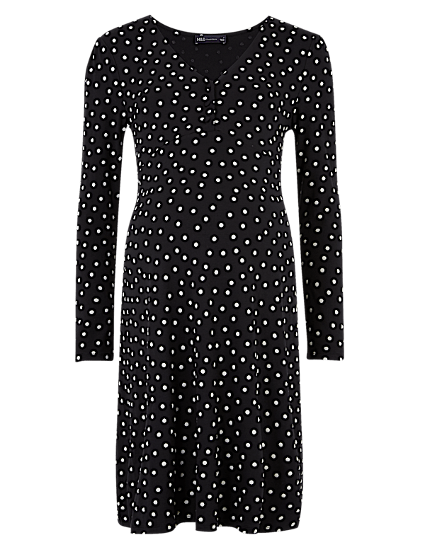 Maternity Jersey Polka Dot Skater Dress