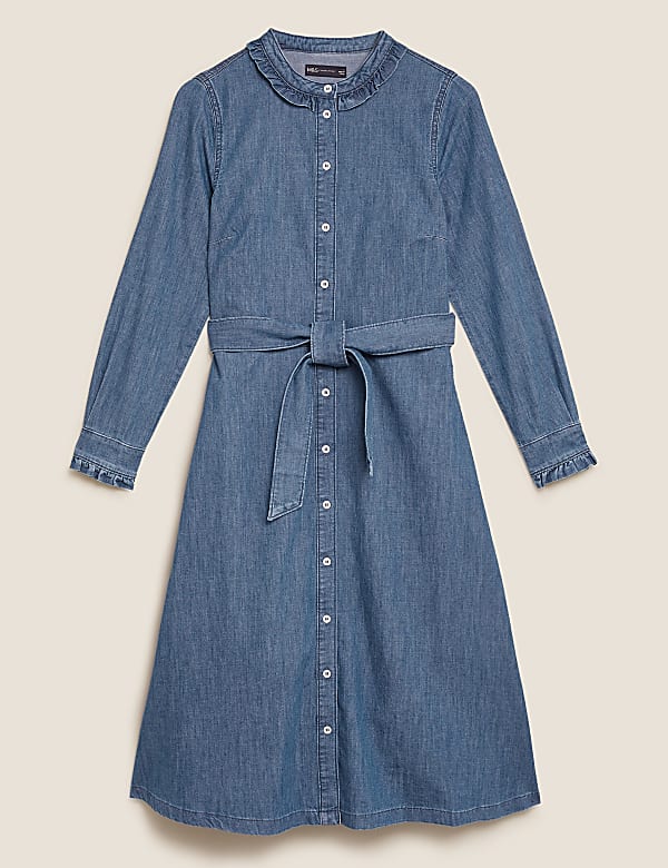 Denim Midi Shirt Dress