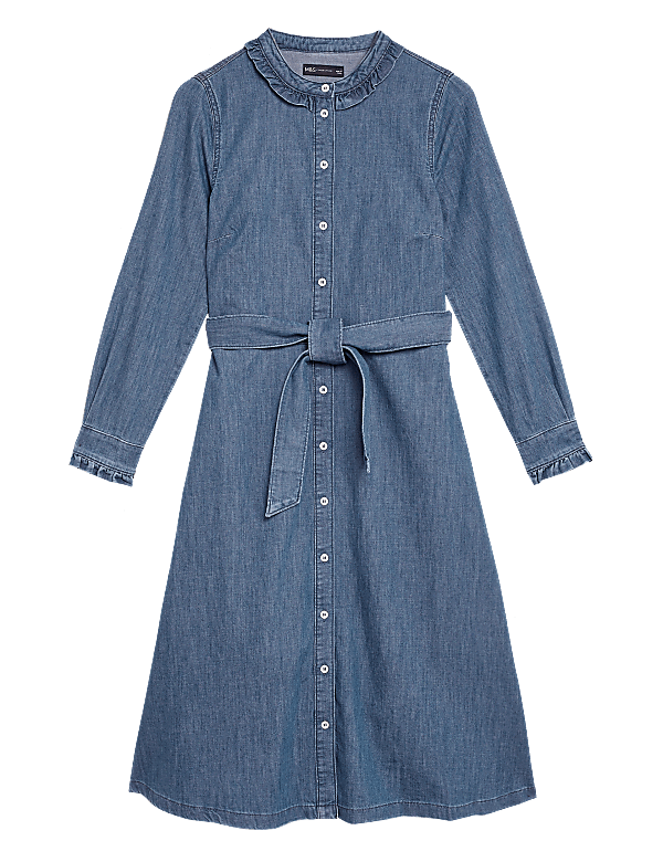 Denim Midi Shirt Dress