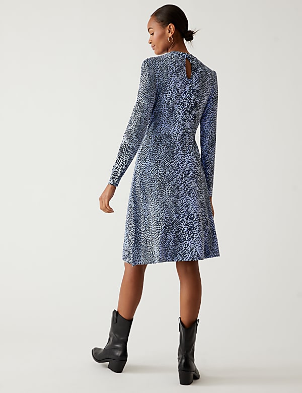 Jersey Printed Knee Length Skater Dress