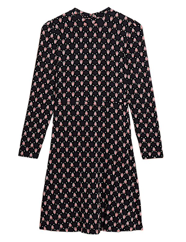 Jersey Printed Knee Length Skater Dress