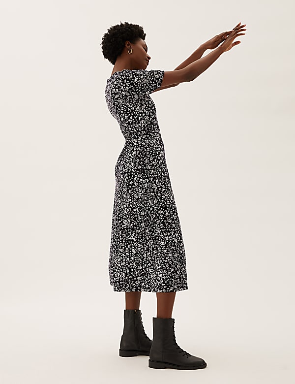 Buy Jersey Animal Print Midi Tea Dress at Marks Spencer