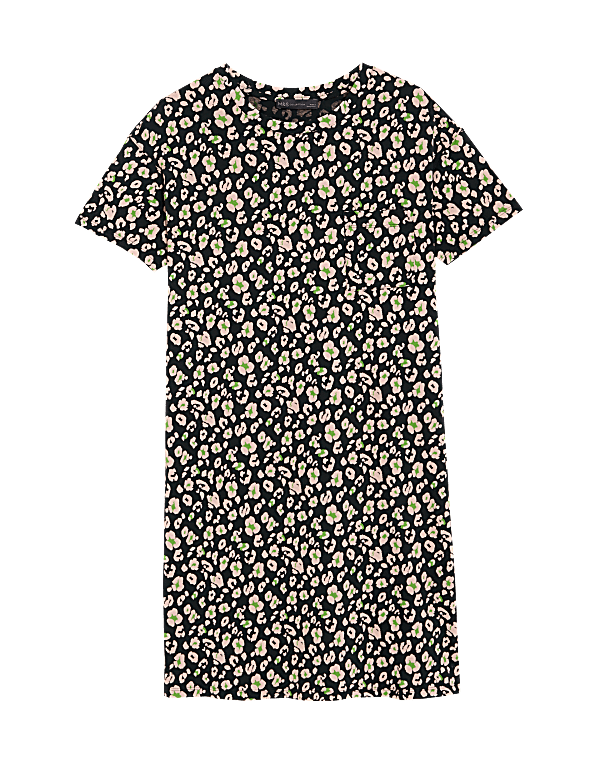 Pure Cotton Printed Mini T-Shirt Dress