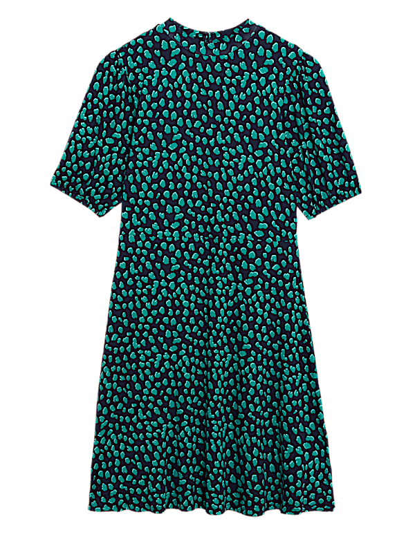 Jersey Animal Print High Neck Skater Dress
