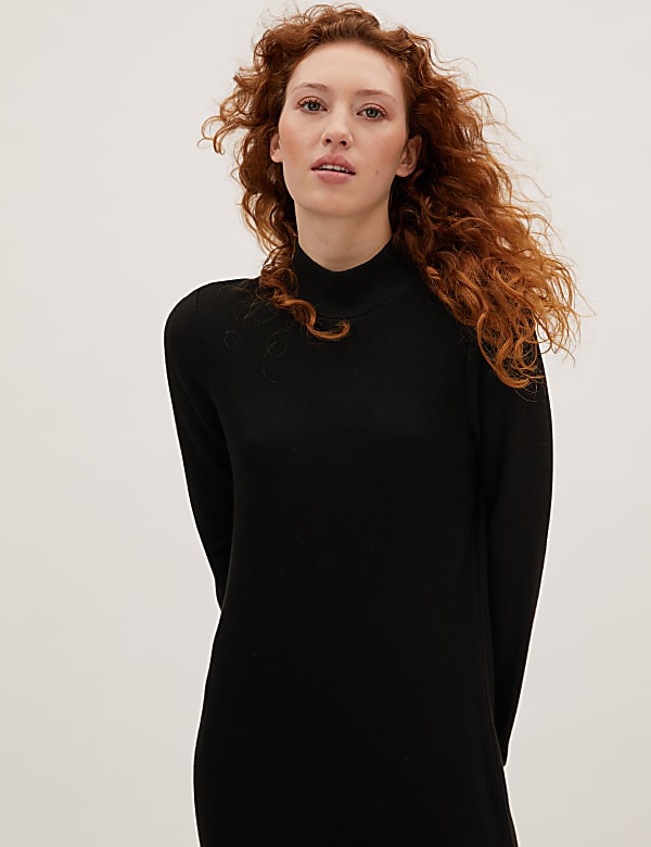 High Neck Midi Column Dress