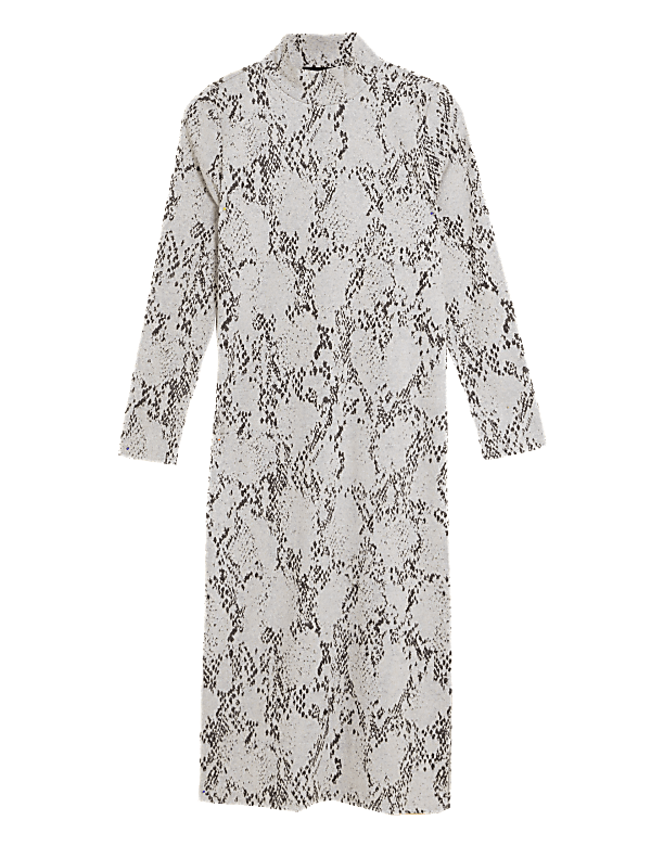 Animal Print High Neck Midi Column Dress
