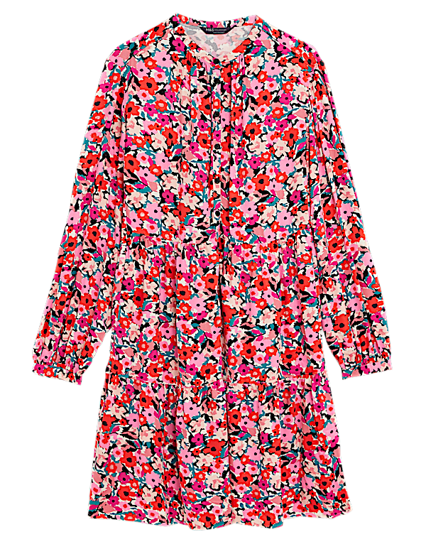 Printed Knee Length Shirt Dress