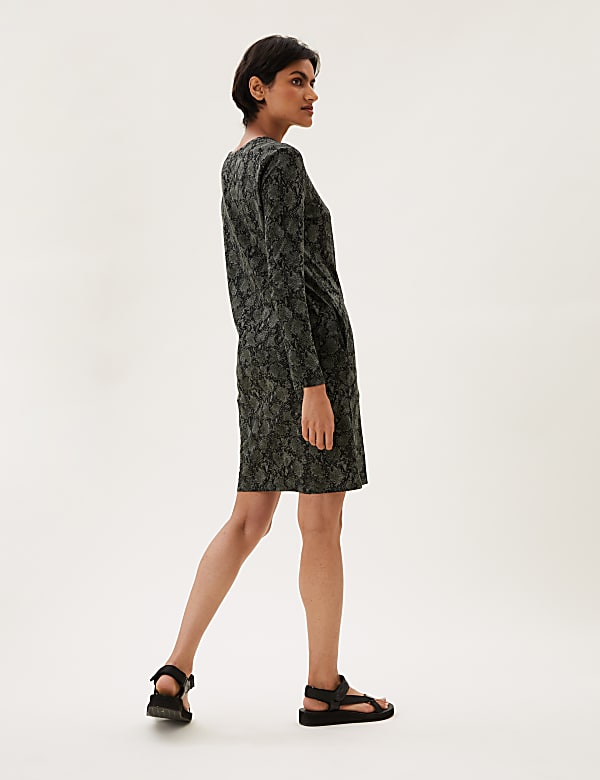 Jersey Animal Print Mini T-Shirt Dress