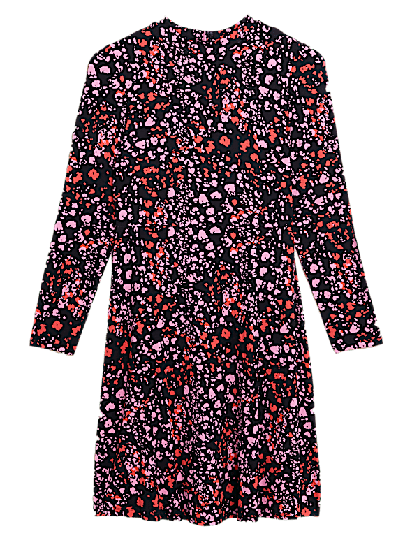 Jersey Printed High Neck Skater Dress