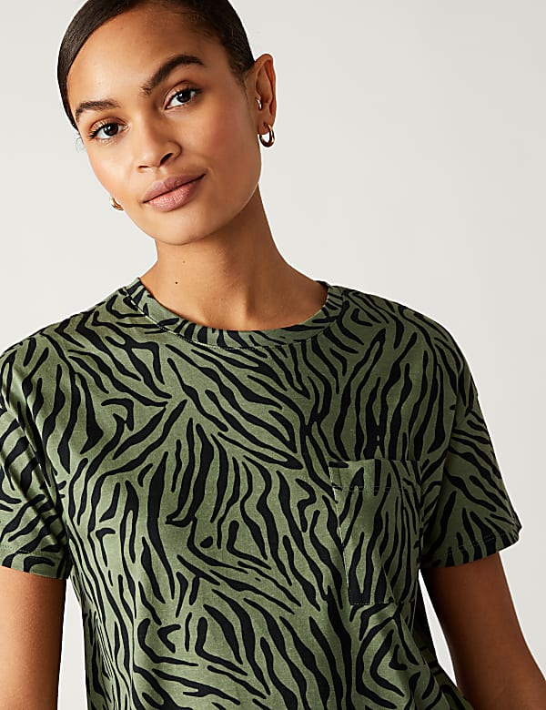 Pure Cotton Printed Mini T-Shirt Dress
