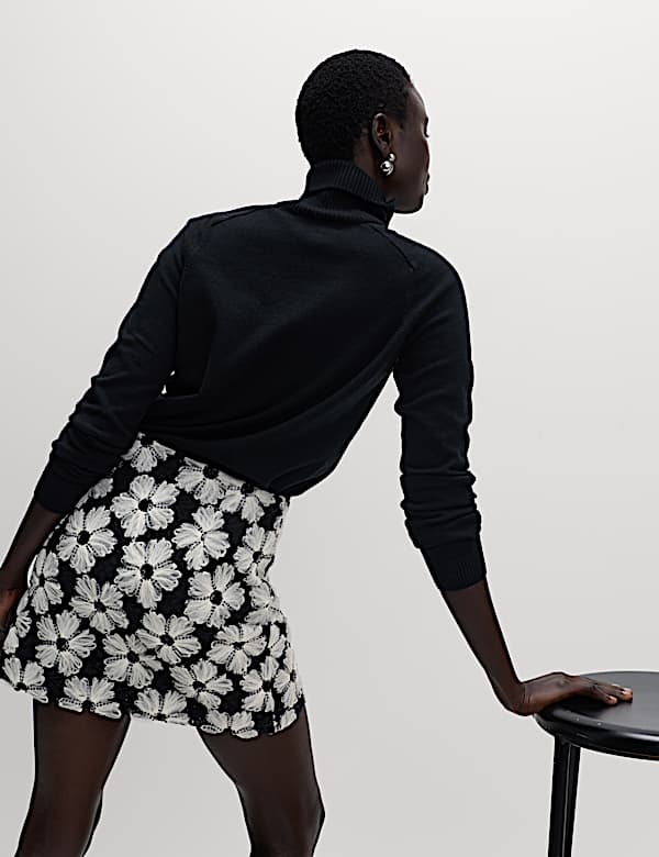 Embellished Mini A-Line Skirt