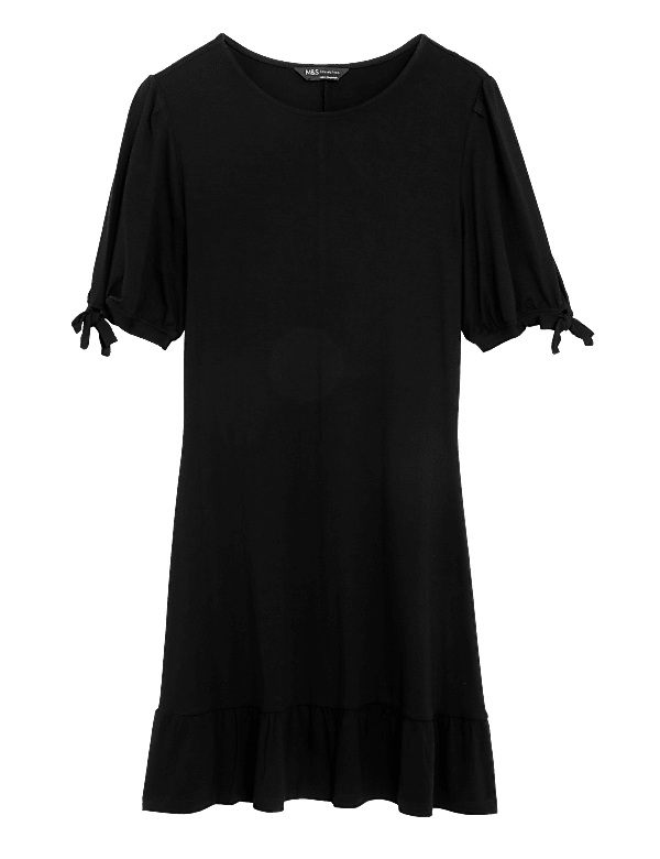 Jersey Round Neck Mini Skater Dress