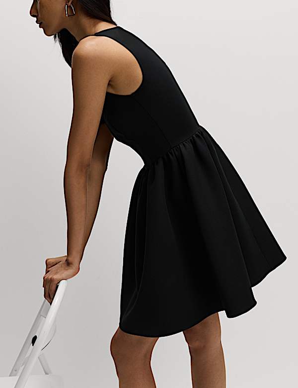 Square Neck Mini Waisted Dress - EE