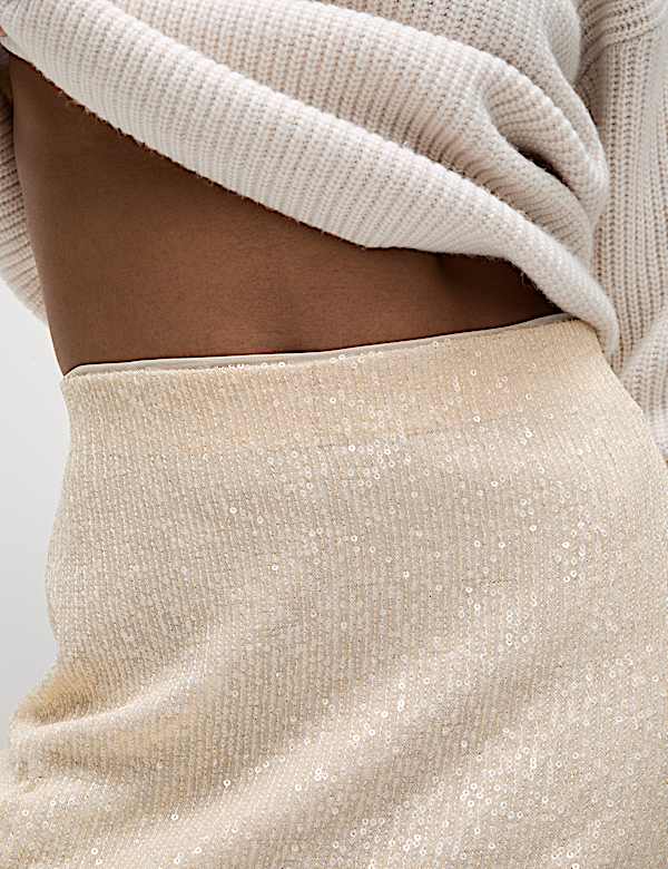Sequin Midaxi Slip Skirt