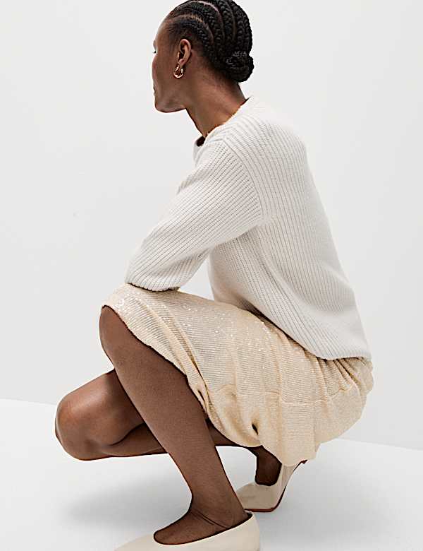 Sequin Midaxi Slip Skirt