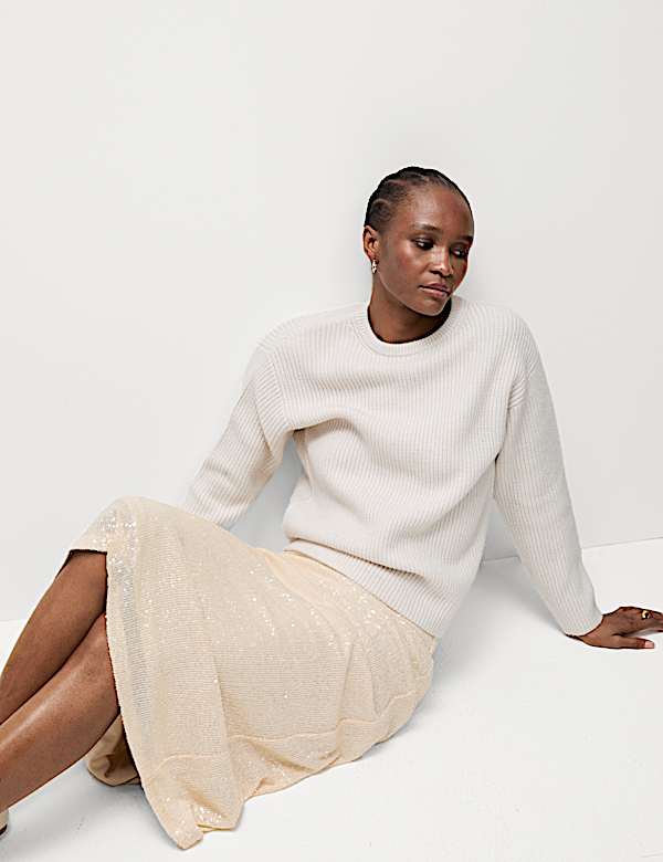 Sequin Midaxi Slip Skirt