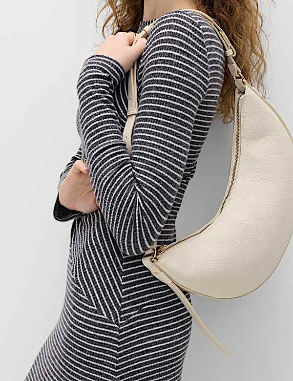 Robe midi coupe droite confortable en jersey &agrave; rayures - CH