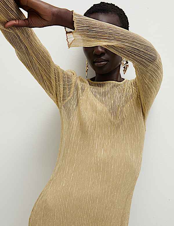 Robe coupe mini et droite en lurex scintillant - LU