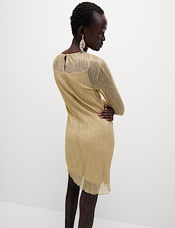 Robe coupe mini et droite en lurex scintillant - LU