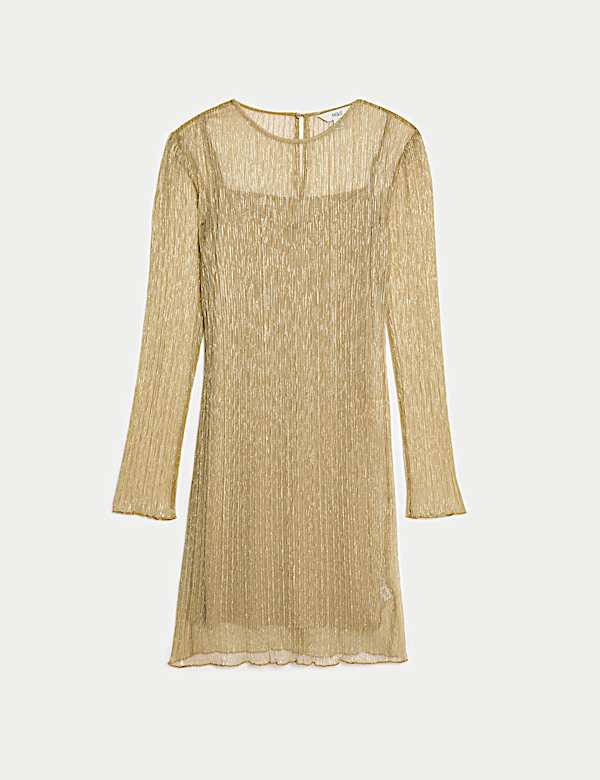 Robe coupe mini et droite en lurex scintillant - LU