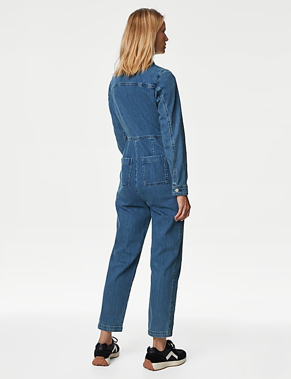 Buy Denim Button Front Long Sleeve Jumpsuit at Marks Spencer