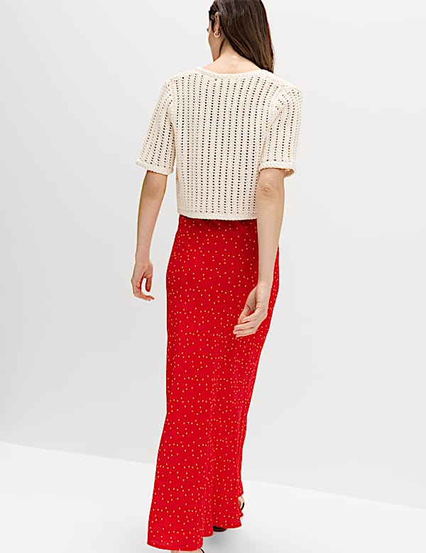 Printed Midi Slip Skirt - FI