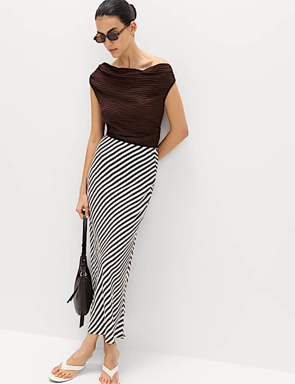 Printed Midi Slip Skirt - US