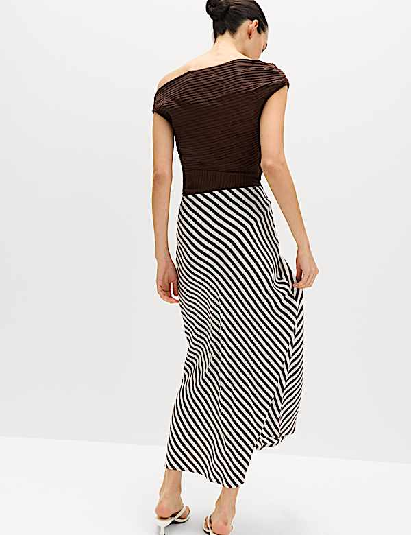 Printed Midi Slip Skirt - US
