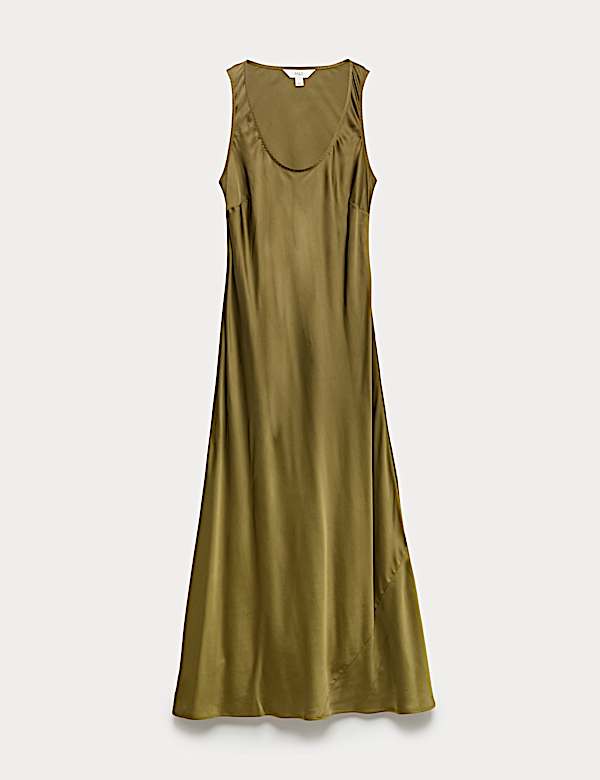Midaxi-Tr&auml;gerkleid aus Satin mit U-Ausschnitt - DE