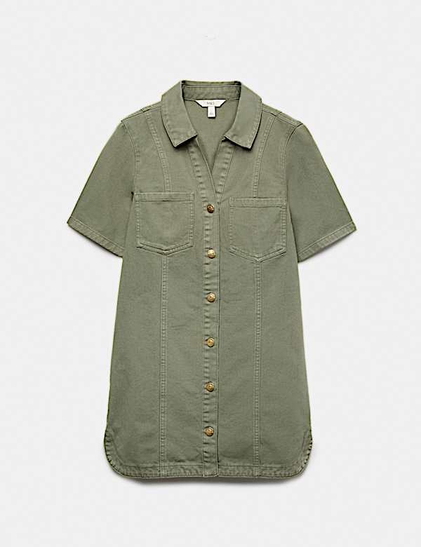 Denim Mini Shirt Dress - RO
