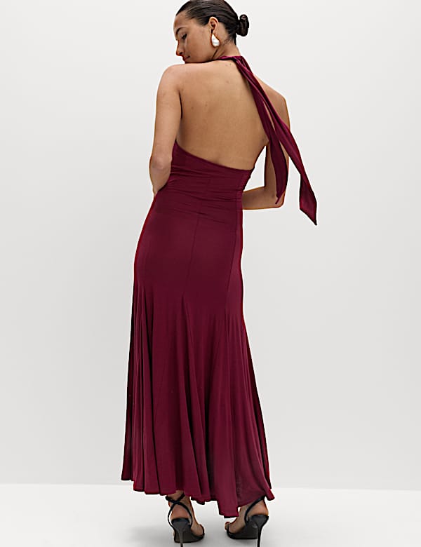 Jersey Halter Neck Midaxi Column Dress - HU