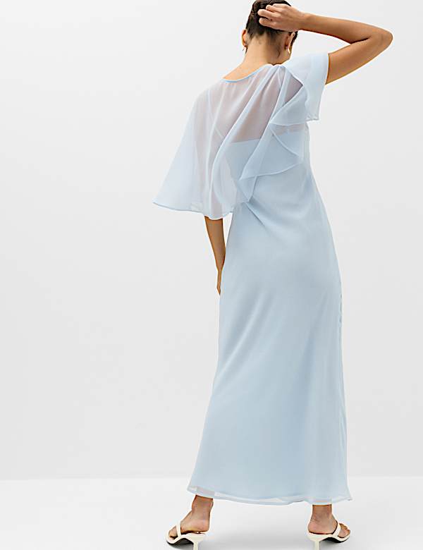 Cape V-Neck Maxi Dress - FI