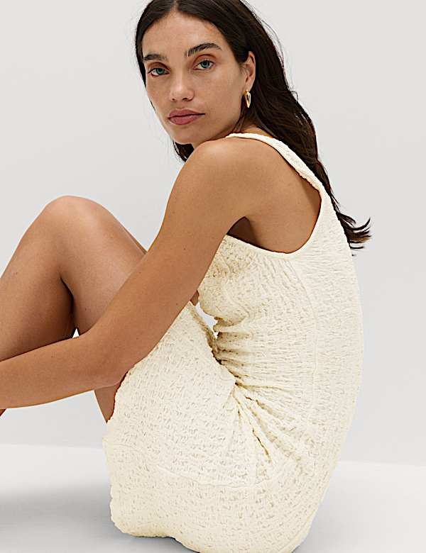 Cotton Rich Textured Mini Column Dress