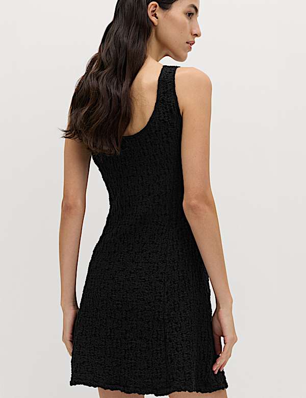 Cotton Rich Textured Mini Column Dress