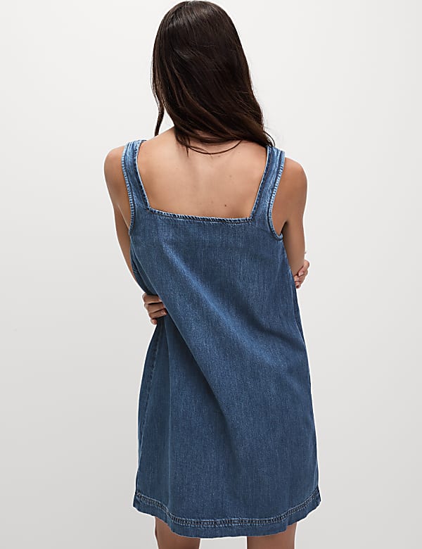 Pure Cotton Denim Mini Shift Dress - SE