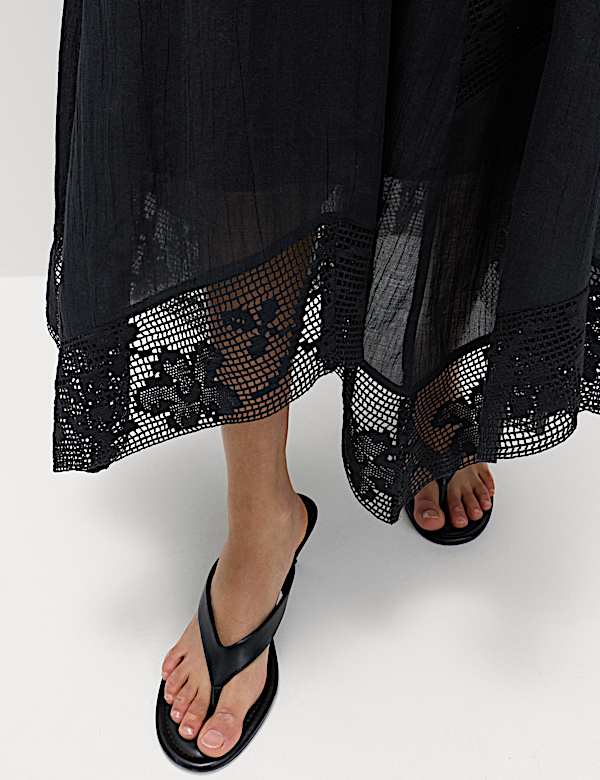 Pure Cotton Lace Maxi Circle Skirt - AU