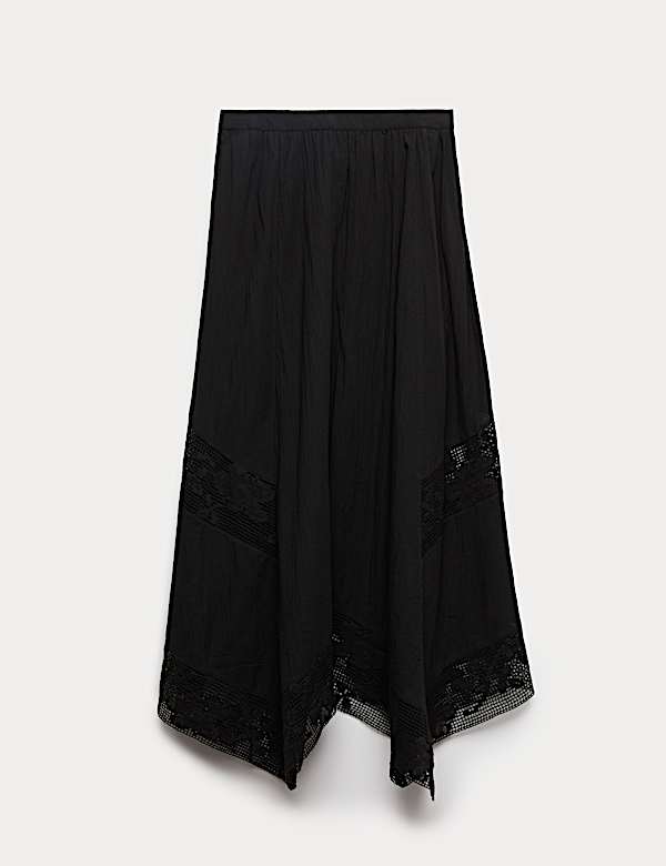 Pure Cotton Lace Maxi Circle Skirt - AU